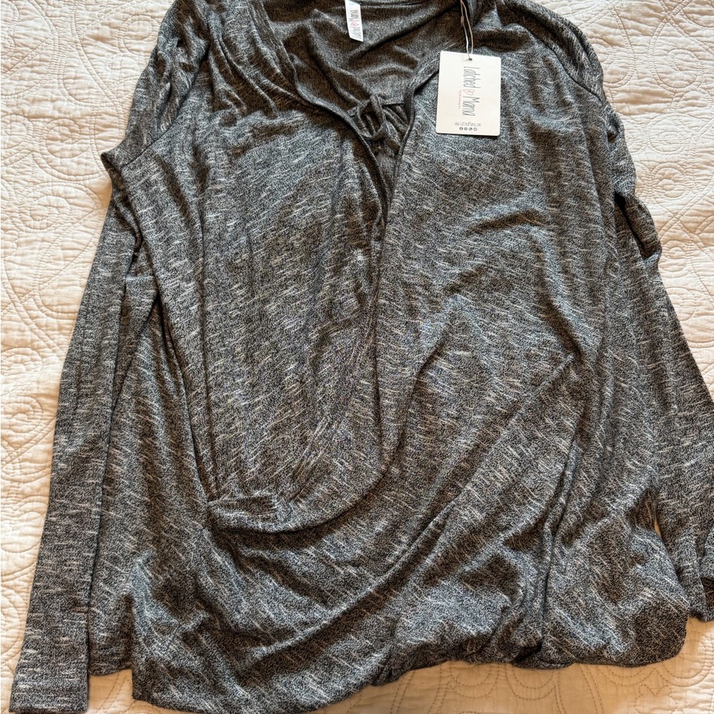 Latched Mama Charcoal Long Sleeve Top